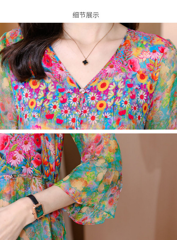 2023. aasta suvekleit naistele, siidist lilleline kleit, elegantsed Long Beachi vanad kleidid naistele