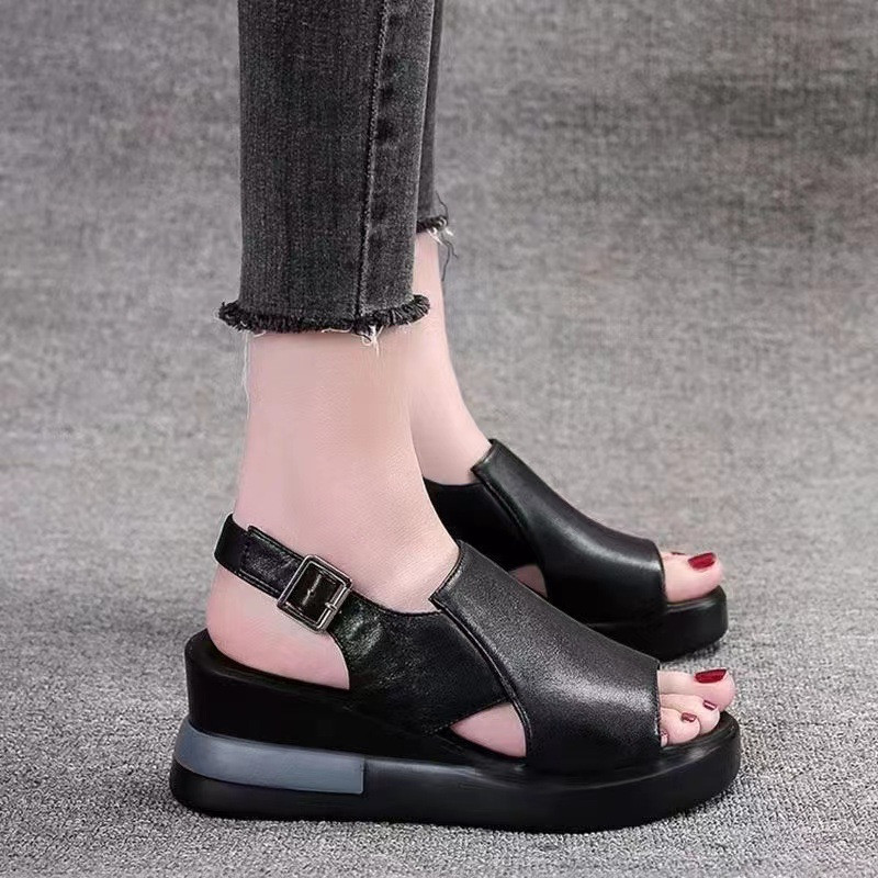 2024. aasta suvine kiiluplatvorm Sandaalid Moodsad Retro Romeni rannajalatsid Naiste vabaaja peep Toe Pehmed mugavad sandaalid De Mujer