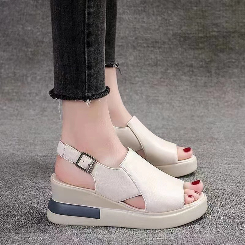 2024. aasta suvine kiiluplatvorm Sandaalid Moodsad Retro Romeni rannajalatsid Naiste vabaaja peep Toe Pehmed mugavad sandaalid De Mujer