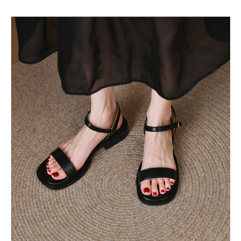 Καλοκαιρινά πέδιλα μόδας 2024 Γυναικεία πέδιλα με χαμηλά τακούνια Κομψά παπούτσια με ανοιχτό δάχτυλο για γυναίκες με αντιολισθητική μαλακή σόλα