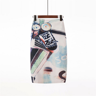 Neophil 2023, stil de vară, fuste creion cu talie înaltă, femei, midi, florale, boho, imprimeu retro, fuste lapis pentru birou, școală, S1723