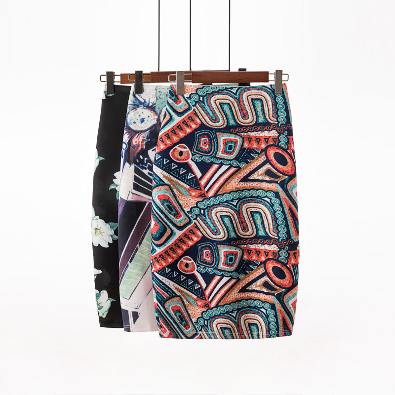 Neophil 2023, stil de vară, fuste creion cu talie înaltă, femei, midi, florale, boho, imprimeu retro, fuste lapis pentru birou, școală, S1723