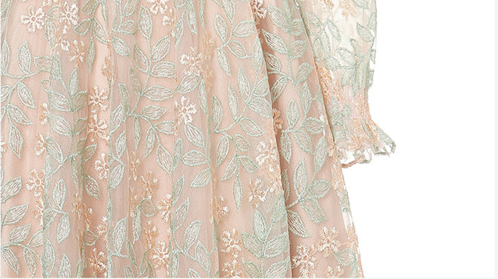 Runway pitsiga tikitud võrkkleit 2021. aasta sügisene naiste pikkade varrukatega lilleline temperament volangidega kontoripidude midikleit