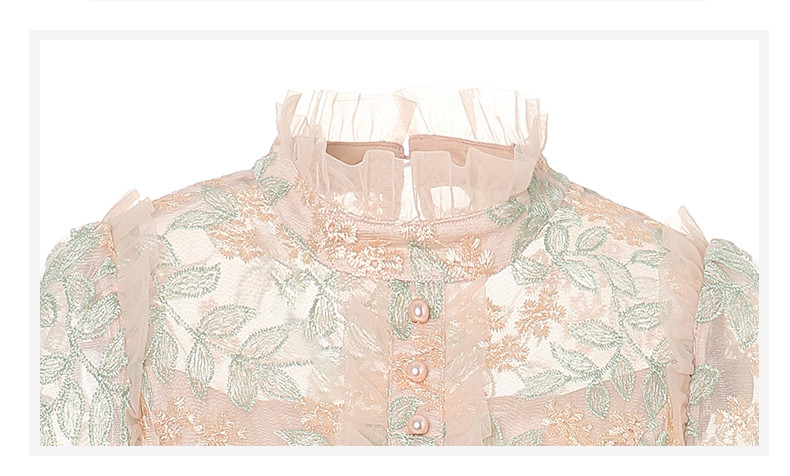 Runway pitsiga tikitud võrkkleit 2021. aasta sügisene naiste pikkade varrukatega lilleline temperament volangidega kontoripidude midikleit