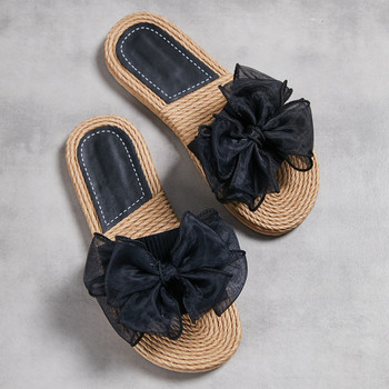 Дамски модни обувки Външни ежедневни карирани чехли Дамски обувки с щампа на райе Дамски летни сандали Фолрал с панделка Неплъзгащи се чехли