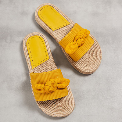 Γυναικεία Μόδα Παπούτσια Outdoor Casual καρό Γυναικεία παπούτσια με ριγέ στάμπα Γυναικεία καλοκαιρινά σανδάλια Folral φιόγκοι Αντιολισθητικές παντόφλες