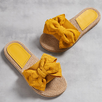 Γυναικεία Μόδα Παπούτσια Outdoor Casual καρό Γυναικεία παπούτσια με ριγέ στάμπα Γυναικεία καλοκαιρινά σανδάλια Folral φιόγκοι Αντιολισθητικές παντόφλες