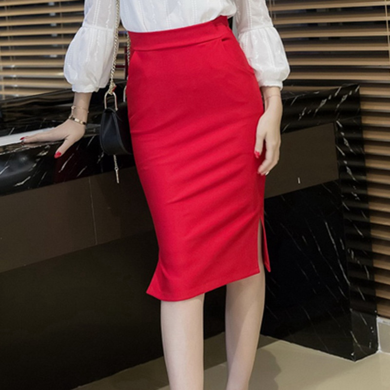 2023. aasta seksikas naiste tööseelik, õhuke Bodycon, suvine kõrge vöökohaga tasku, pidulik OL kontoris naiste mustad ülisuured pliiatsseelikud