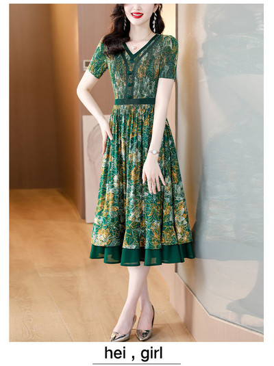 Rochii elegante 2024 pentru damă, subțire, casual, florale, de bază, de înaltă calitate, cu mâneci scurte, chic, pentru petrecere pe plajă, rochii lungi pentru femei