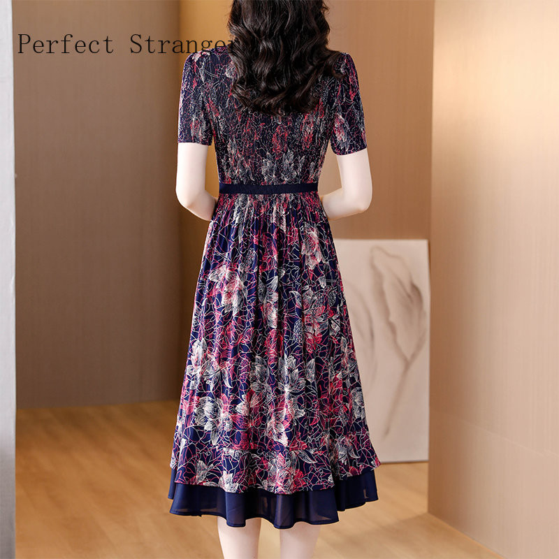 Rochii elegante 2024 pentru damă, subțire, casual, florale, de bază, de înaltă calitate, cu mâneci scurte, chic, pentru petrecere pe plajă, rochii lungi pentru femei