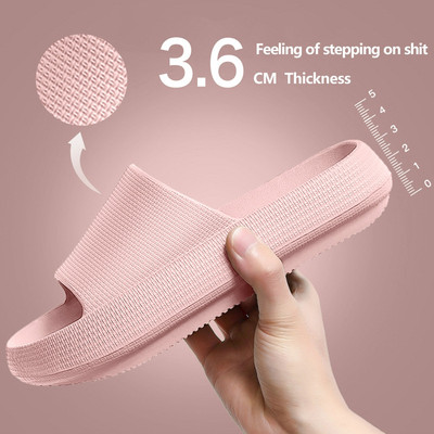 Papuci cu fund gros din nor pentru femei, vara 2024, ușoare, cu talpă moale, sandale cu platformă pentru femei, pantofi de plajă ocazional, pantofi de plajă