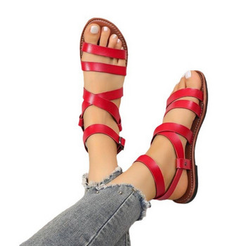2024 Γυναικεία ρωμαϊκά ίσια σανδάλια Καλοκαιρινά άνετα και κομψά παπούτσια φυσικών σχεδιαστών με τις καλύτερες πωλήσεις σε προσφορά χαμηλή τιμή