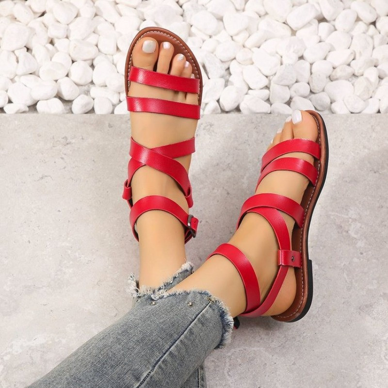 Ženske rimske ravne sandale za ljeto 2024. Udobne i elegantne najprodavanije prirodne dizajnerske cipele u ponudi niske cijene