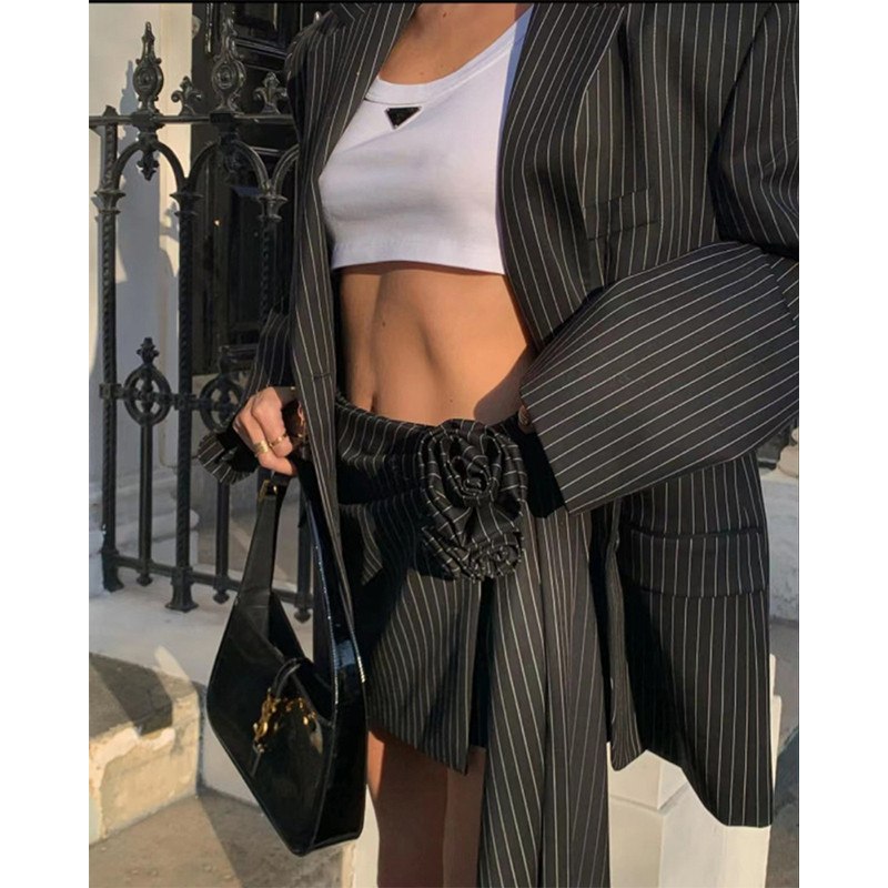 MEXZT Triibulised miniseelikud Naiste Elegantne 3D Lilledega Ebaregulaarne A Line seelik Suvine Y2K Korea kõrge vöökohaga lapiline õhuke šikk seelik