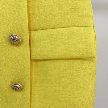 HIGH STREET Нова мода 2024 г. Дизайнерска пола Дамска украсена текстурирана подходяща пола с копчета