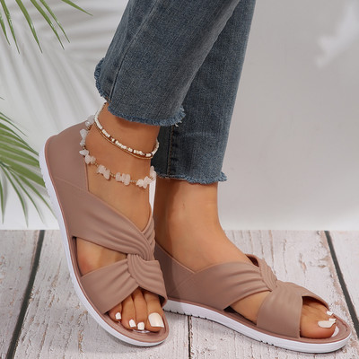 Női lapos szandálok, fekete, nyári női 2024-es cipők Női, trendi szandál platformú tornacipők, ingyenes szállítás, papucs akció