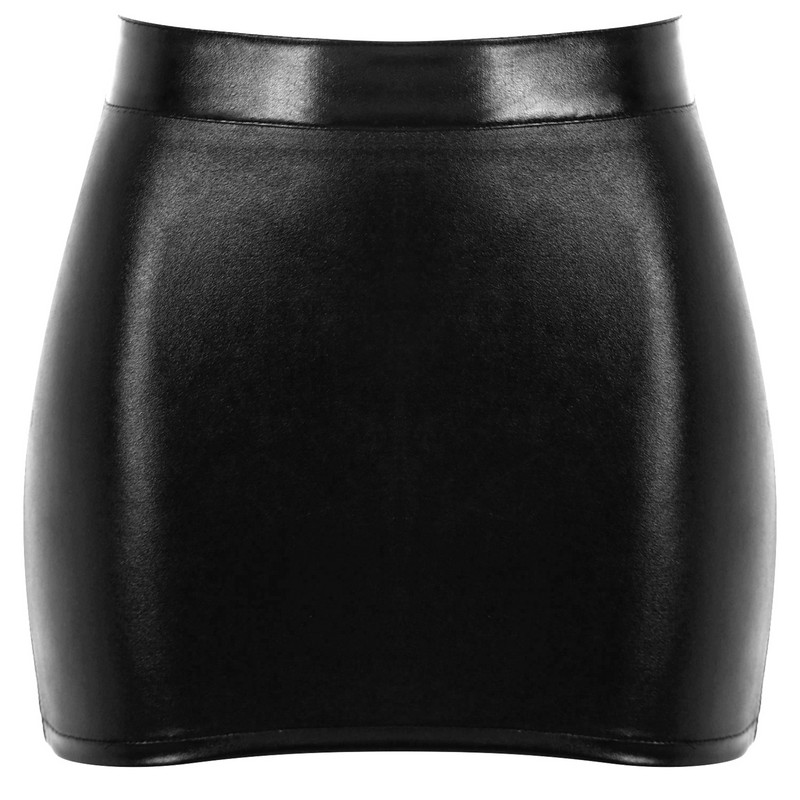 Fusta cu fermoar la spate, la modă pentru femei, minifustă strălucitoare din piele lacuită, ținută rave pentru dans la bară, costum de petrecere în club de noapte
