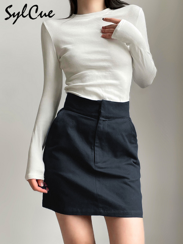 Sylcue All-Match klassikaline vabaaja pendelränne Lihtne seksikas täiskasvanud naiste suvereisid High Street tüdrukule ühevärviline puuseelik