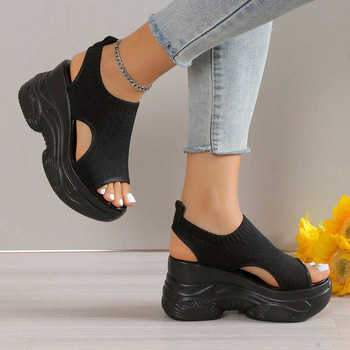 Σανδάλια με χοντρή σόλα για γυναίκες Summer Mesh Breathable Fish Γυναικεία σανδάλια 2024 Γυναικεία καλοκαιρινά παπούτσια Summer Plus Size Παπούτσια
