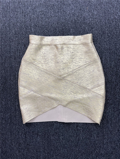 40 cm-es mini rövid, elasztikus, bronzosító pólyás szoknya női szexi Bodycon aszimmetrikus ceruzaszoknyák High Street Going Out Club Party