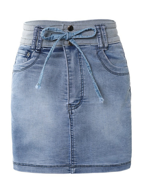 Jauni sieviešu svārki Modes kontrastējošā krāsā ar rāvējslēdzēju, ikdienišķa savilkšanas džinsa svārki