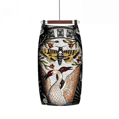 2024 Νέο Ευρωπαϊκό Κόκκινο Τριαντάφυλλο Γυναικείο τύπωμα λουλουδιών Καλοκαίρι Γυναικείες φούστες με μολύβι Lady Midi Saias Γυναικεία Μαύρα Φάλντα Κορίτσια με λεπτό πάτο S-2XL