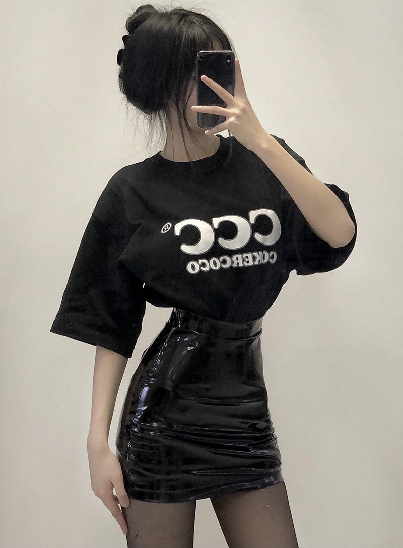 WOMENGAGA Spicy Girls Μαύρη δερμάτινη φούστα μισή φούστα Γυναικεία Άνοιξη 2023 Ψηλόμεση σέξι μισή φούστα Μαύρη Pu δερμάτινη φούστα NC4U