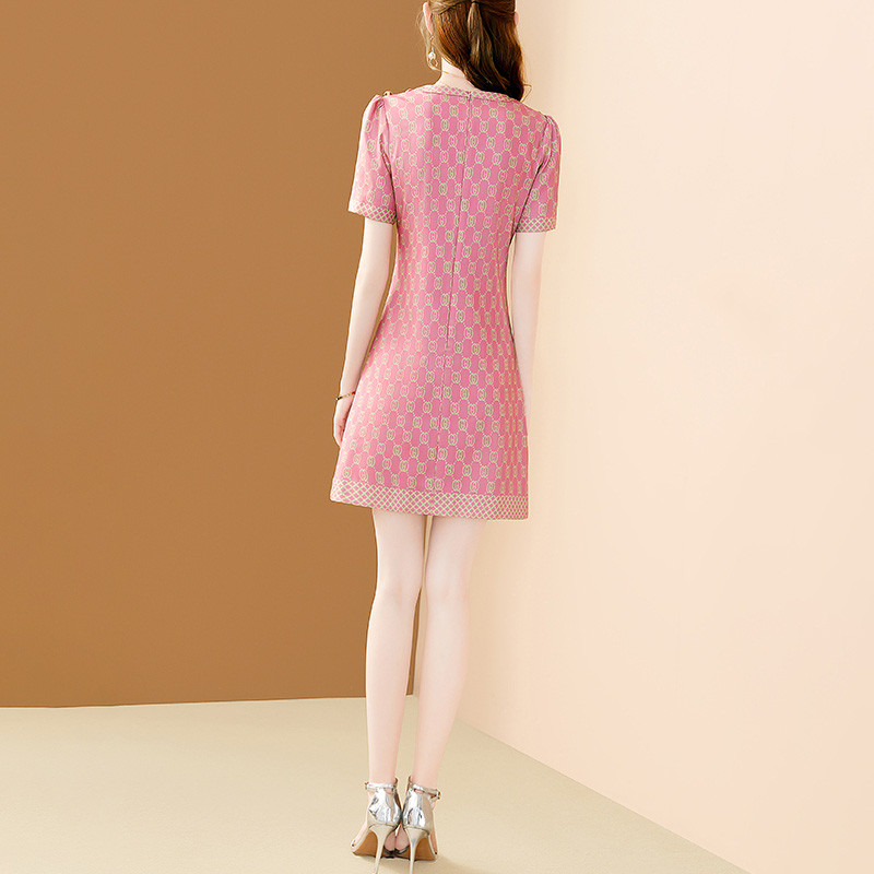 EVNISI Elegant Naiste Roosa Sifonki Kleit O-kaelusega Lilledega Trükikontor A-LINE Slim Kleidid Suvine Bodycon Naistele Peo Vestido