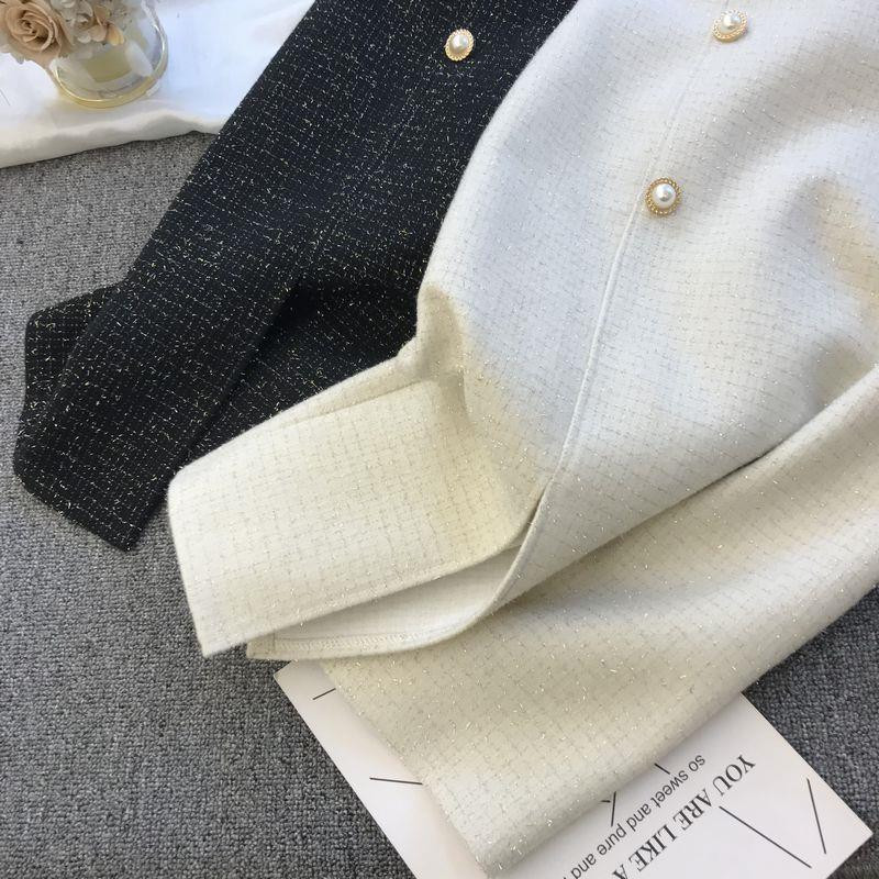 2023 Φθινόπωρο Χειμώνας Γυναικεία Μόδα Μάλλινες Σέξι Φούστες Γυναικείες Διπλό Τουίντ Φούστες Γυναικείες Ψηλόμεσες Φούστες Σπλιτ O348