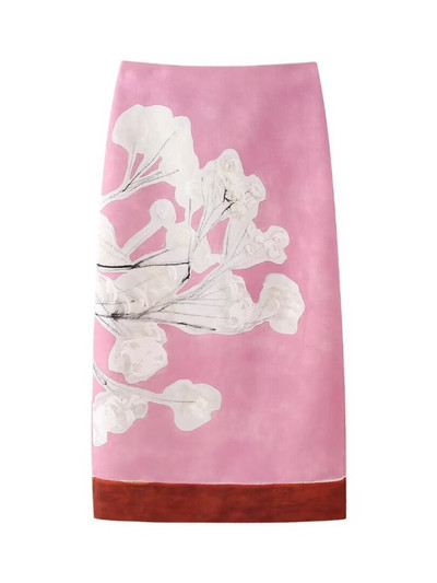 BlingBlingee 2024 Suvise lilleprintiga naiste pikk seelik Traf tõmblukk kõrge vöökohaga tuulutusava naiste Midi seeliku taga Y2K