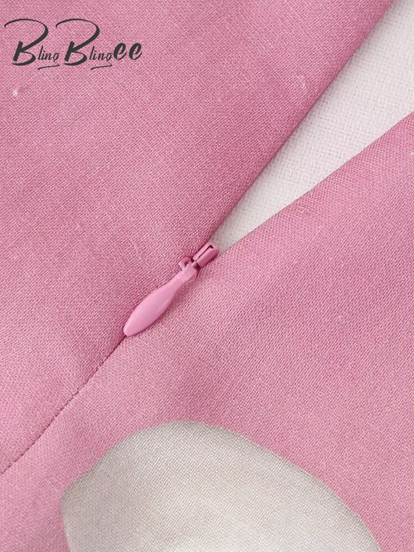 BlingBlingee 2024 Suvise lilleprintiga naiste pikk seelik Traf tõmblukk kõrge vöökohaga tuulutusava naiste Midi seeliku taga Y2K