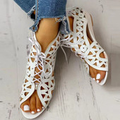 2023 Γυναικεία καλοκαιρινά κορδόνια Gladiator Boot Sindals Leisure Wedge Heel Comfort Γυναικεία παπούτσια R