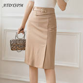 Κομψό πακέτο ψηλόμεσο Hip Pencil φούστες Γυναικείες κορεάτικες vintage φούστες μέχρι το γόνατο Saias Office Lady Straight 2024