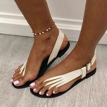 Летни нови дамски равни сандали Джапанки Сандали с нокти с метална катарама Обувки Модни плажни обувки на открито Zapatillas Mujer