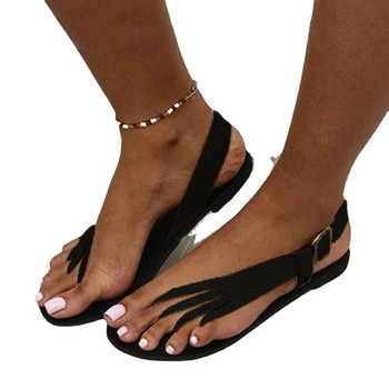 Летни нови дамски равни сандали Джапанки Сандали с нокти с метална катарама Обувки Модни плажни обувки на открито Zapatillas Mujer