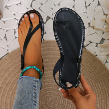 Лятна марка модни плажни сандали джапанки джапанки обувки с плосък ток тясна лента кристални обувки летни дамски сандали