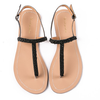 2022 ΝΕΑ Γυναικεία καλοκαιρινά παπούτσια με γυαλιστερά παπούτσια για την παραλία Bohemia Pearl πέδιλα Γυναικεία λουράκι στρινγκ Σαγιονάρες Mujer Παντόφλες Plus Size