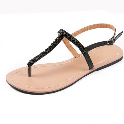 2022 ΝΕΑ Γυναικεία καλοκαιρινά παπούτσια με γυαλιστερά παπούτσια για την παραλία Bohemia Pearl πέδιλα Γυναικεία λουράκι στρινγκ Σαγιονάρες Mujer Παντόφλες Plus Size