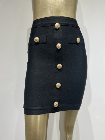 Nou Sosire 5 Culori Femei Button Alb Negru Mini Bodycon Bandage Fusta 2023 Designer Hot Pink Party Club Fusta Creion 40cm