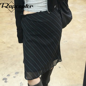 Rapcopter Y2K Bow Chiffion Midi Φούστες Γυναικείες Μαύρες ριγέ ίσιες Vintage Κορεάτικες Harajuku Prepply Χαριτωμένες φούστες Fairycore Chic