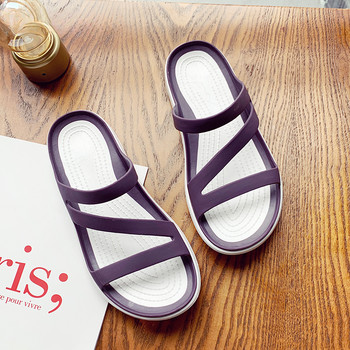 2021 Summer Thicken Sandals Slip on Woman Croc Αντιολισθητική Τρύπα Ζελέ Παπούτσια Flat Garden Beach Shoes House Παντόφλες παντόφλες γυναίκες