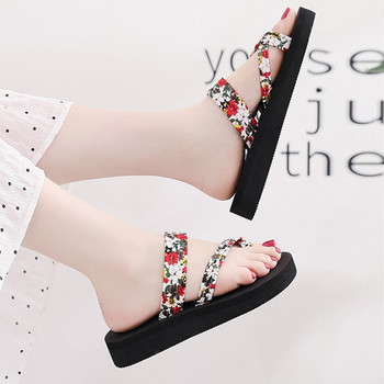 Летни дамски джапанки Ежедневни чехли Плоски сандали Плажни обувки с отворени пръсти Модни дамски сандали на платформа Zapatos De Mujer