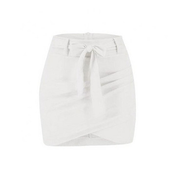 Елегантни офис поли Дамска модна бяла пола с висока талия 2023 г., френски тънък корсет, булчинска макси пола XL