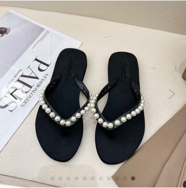 Suvised naiste pärlisussid Uus mood naiste disainitud plätud Naiste rannasandaalid Rannasandaalid, lamedad jalatsid