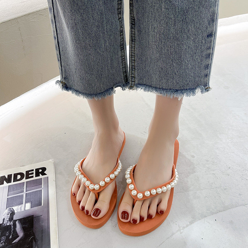 Suvised naiste pärlisussid Uus mood naiste disainitud plätud Naiste rannasandaalid Rannasandaalid, lamedad jalatsid