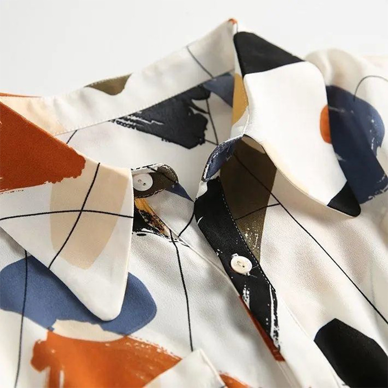 Suvine uus polo-kaelusega elegantne moeprinter Elastne taljekleit Naiste lühikeste varrukatega vabaaja A-kujulised midikleidid Vestidos De Fiesta