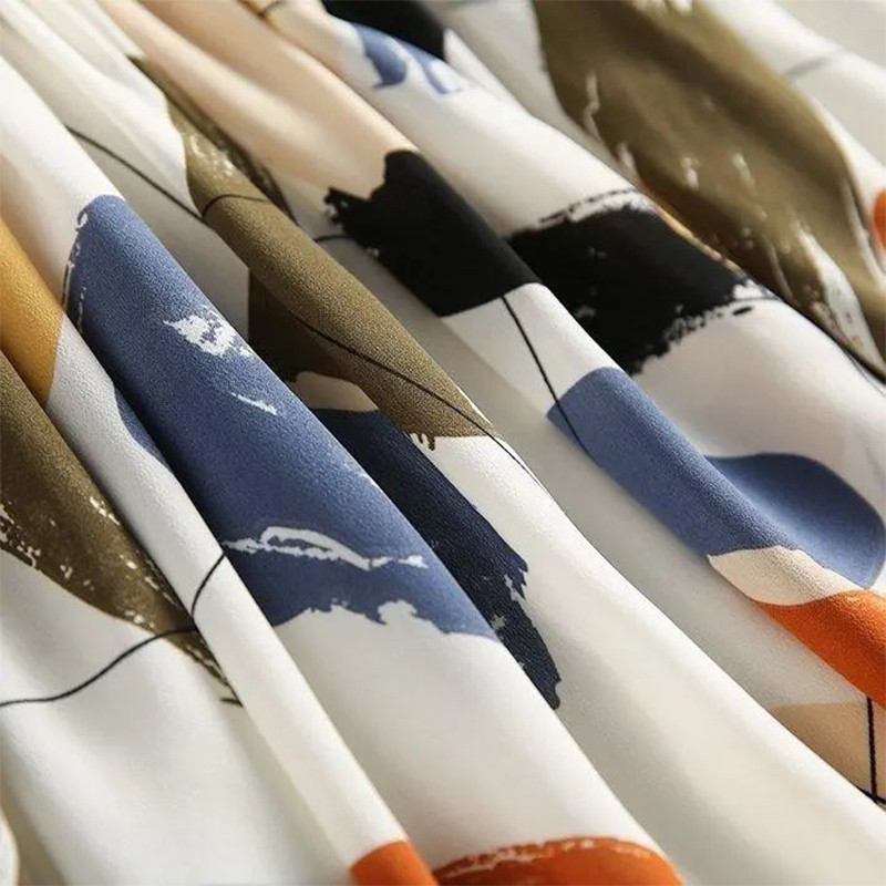 Suvine uus polo-kaelusega elegantne moeprinter Elastne taljekleit Naiste lühikeste varrukatega vabaaja A-kujulised midikleidid Vestidos De Fiesta