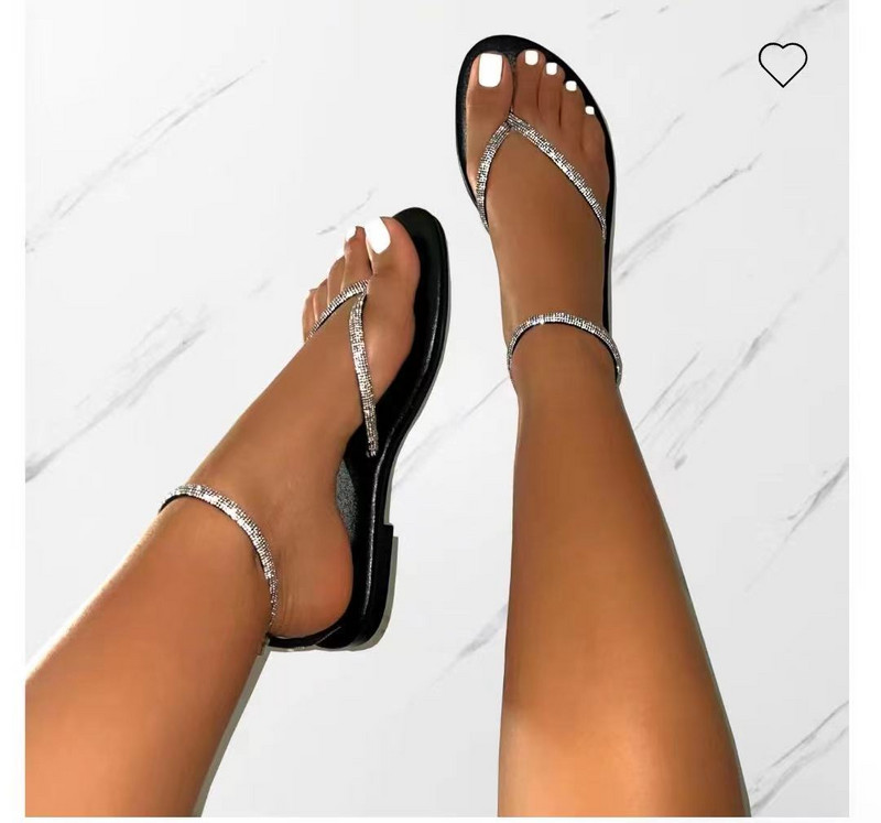 Új strassz dekorációval, lábujjhegyekkel, pántokkal, női csúszdákkal, kültéri, csúszásmentes strandszandálokkal, 2023 nyár, új női papucsok