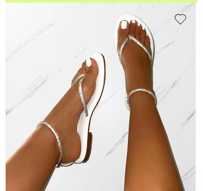 Új strassz dekorációval, lábujjhegyekkel, pántokkal, női csúszdákkal, kültéri, csúszásmentes strandszandálokkal, 2023 nyár, új női papucsok