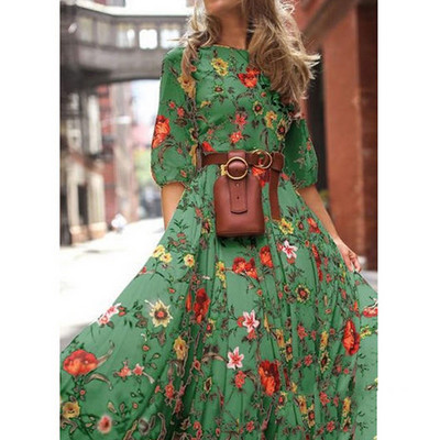 Vintage cvjetni print elegantne party haljine za žene 2023. proljeće ljeto moda odmor velika ljuljačka plaža maxi haljina Vestidos